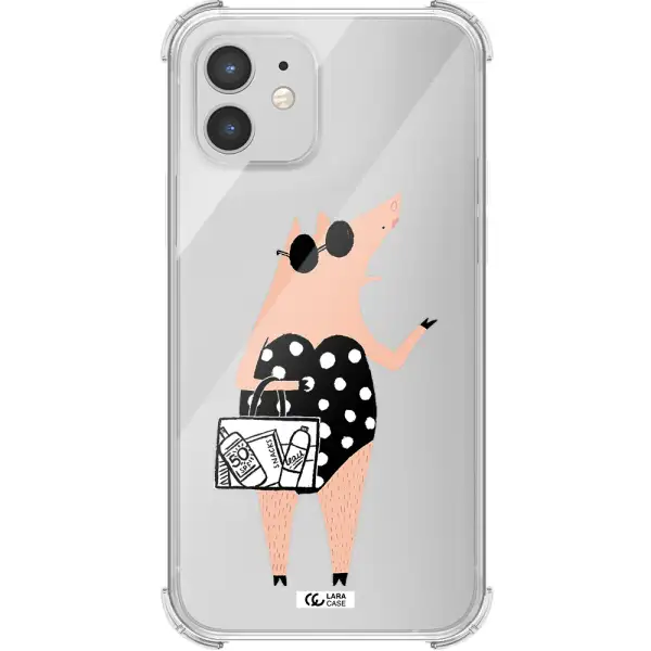 Lady Pig Apple iPhone 12 Clear PC Case
