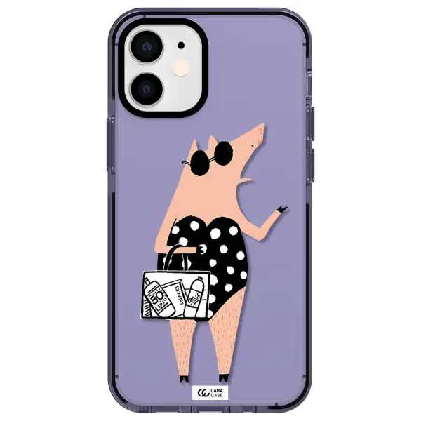 Lady Pig Apple iPhone 12 mini impact Lilac Case
