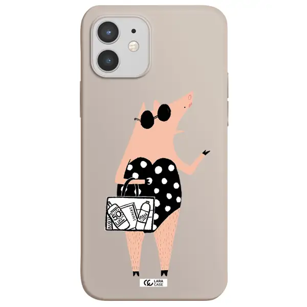 Lady Pig Apple iPhone 12 mini Silicone Stone Case