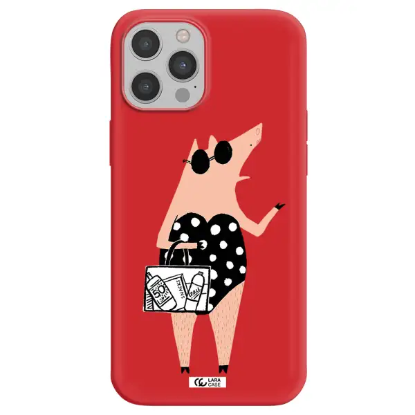 Lady Pig Apple iPhone 12 pro max Silicone Imperial Red Case