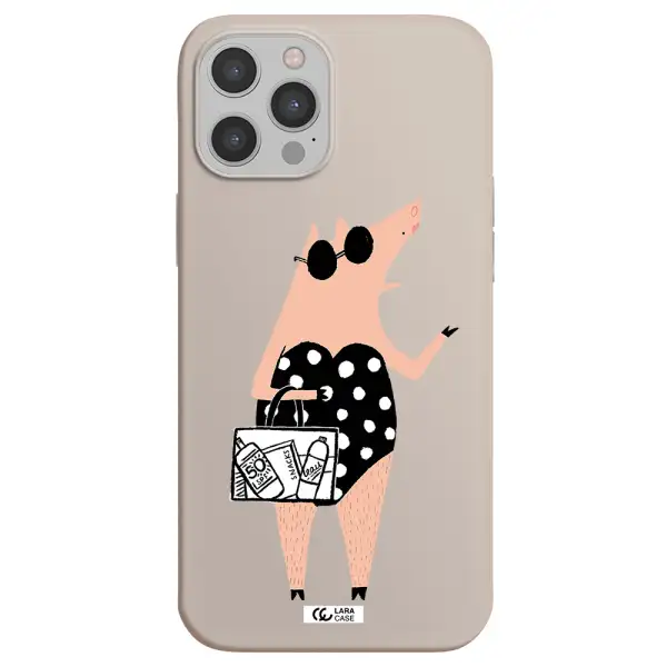 Lady Pig Apple iPhone 12 pro max Silicone Stone Case