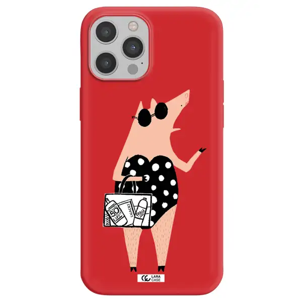 Lady Pig Apple iPhone 12 pro Silicone Imperial Red Case