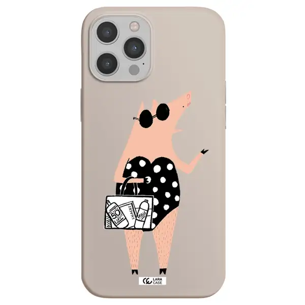 Lady Pig Apple iPhone 12 pro Silicone Stone Case