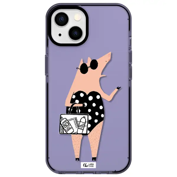 Lady Pig Apple iPhone 13 impact Lilac Case