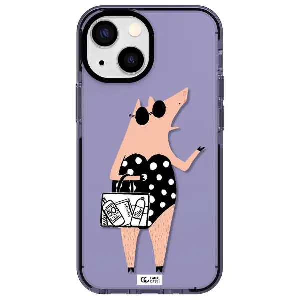 Lady Pig Apple iPhone 13 mini impact Lilac Case