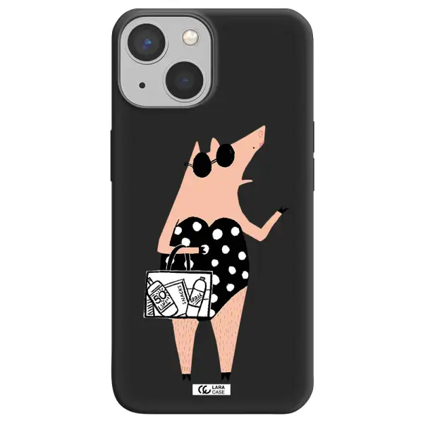 Lady Pig Apple iPhone 13 mini Silicone black Case