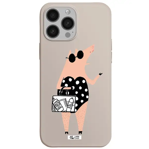 Lady Pig Apple iPhone 13 Pro Max Silicone Stone Case