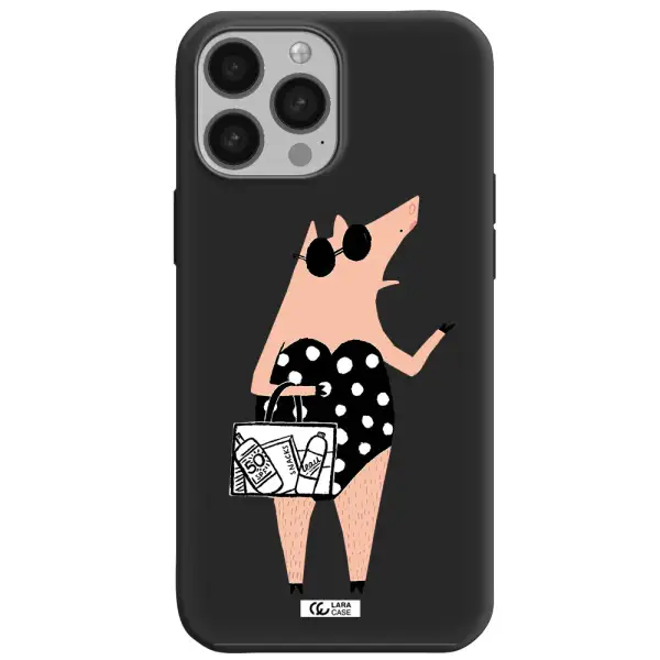 Lady Pig Apple iPhone 13 Pro Silicone black Case