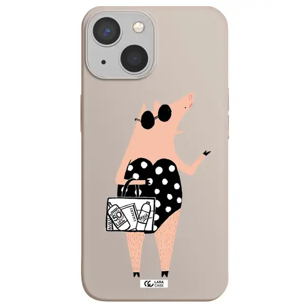 Lady Pig Apple iPhone 13 Silicone Stone Case