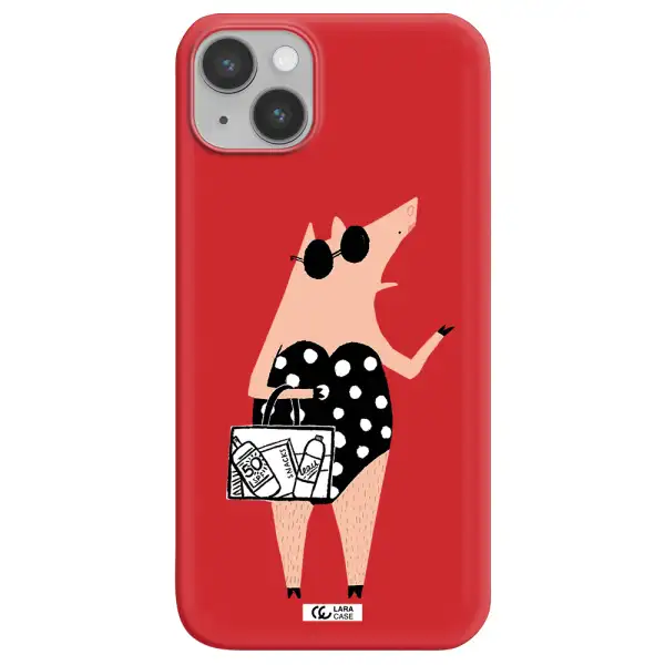 Lady Pig Apple iPhone 14 Silicone Imperial Red Case