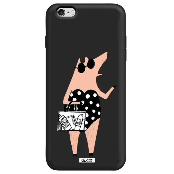 Lady Pig Apple iPhone 6 plus Silicone black Case