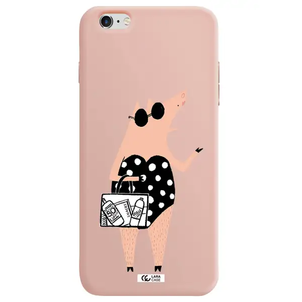 Lady Pig Apple iPhone 6 plus Silicone pastel pink Case