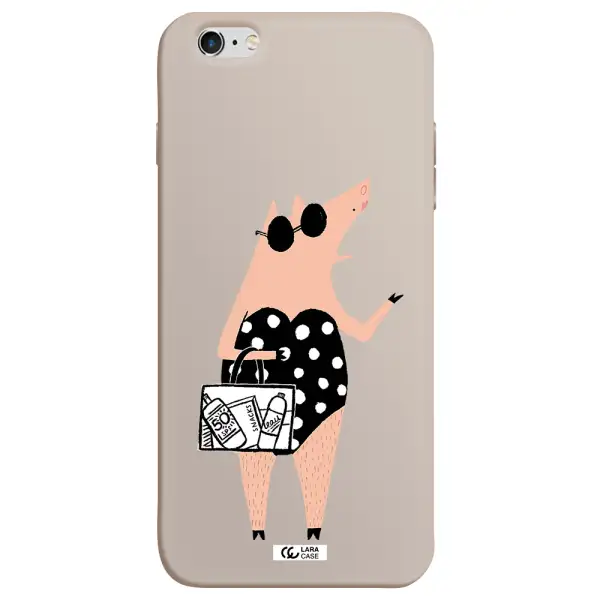 Lady Pig Apple iPhone 6 plus Silicone Stone Case