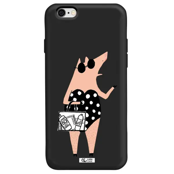 Lady Pig Apple iPhone 6 Silicone black Case