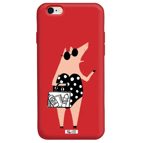 Lady Pig Apple iPhone 6 Silicone Imperial Red Case