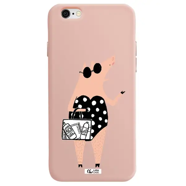 Lady Pig Apple iPhone 6 Silicone pastel pink Case