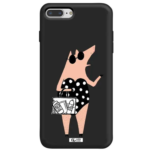 Lady Pig Apple iPhone 7 plus Silicone black Case