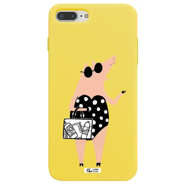 Lady Pig Apple iPhone 7 plus Silicone canary yellow Case