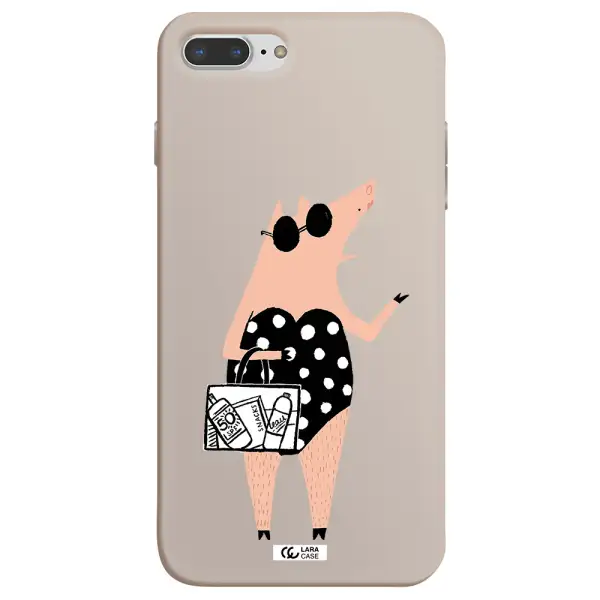 Lady Pig Apple iPhone 7 plus Silicone Stone Case