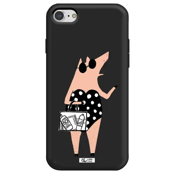 Lady Pig Apple iPhone 7 Silicone black Case