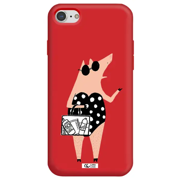 Lady Pig Apple iPhone 7 Silicone Imperial Red Case