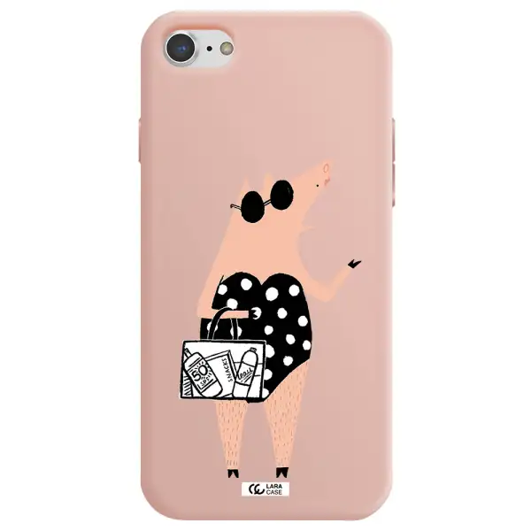Lady Pig Apple iPhone 7 Silicone pastel pink Case