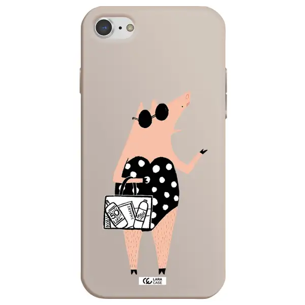 Lady Pig Apple iPhone 7 Silicone Stone Case