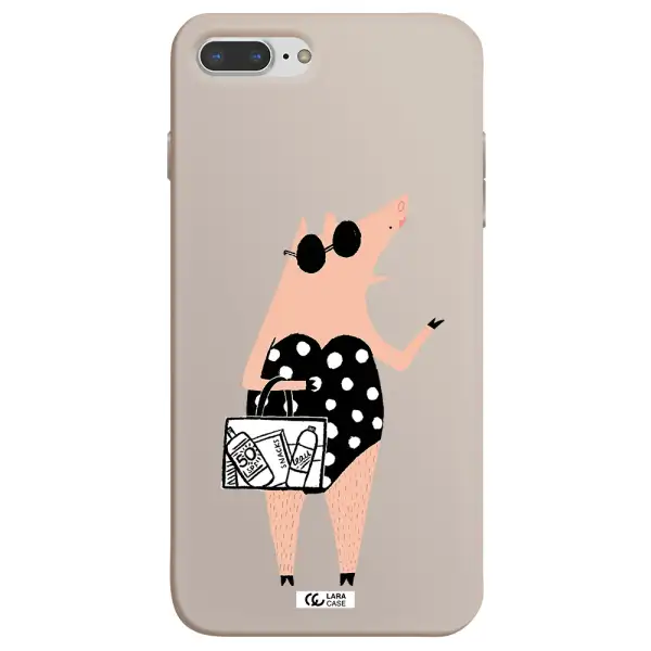 Lady Pig Apple iPhone 8 plus Silicone Stone Case