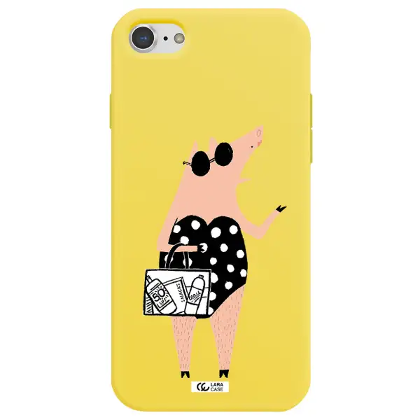 Lady Pig Apple iPhone 8 Silicone canary yellow Case