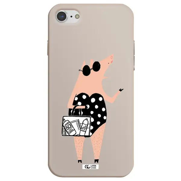 Lady Pig Apple iPhone 8 Silicone Stone Case