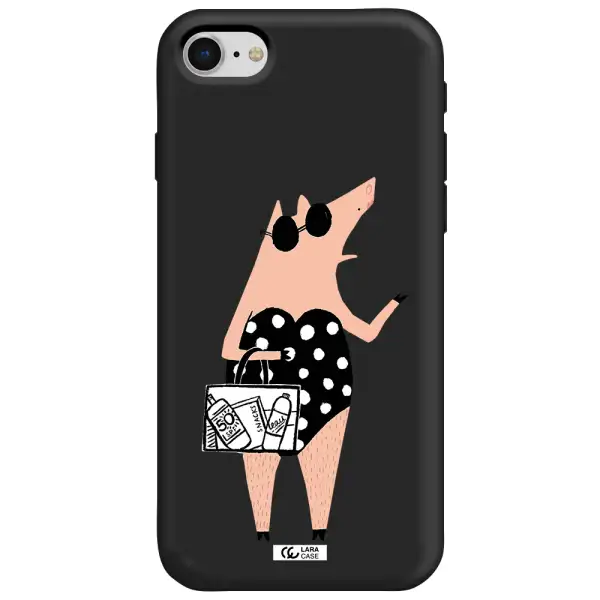 Lady Pig Apple iPhone se 2020 Silicone black Case