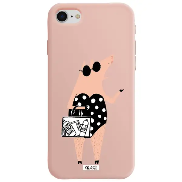 Lady Pig Apple iPhone se 2020 Silicone pastel pink Case