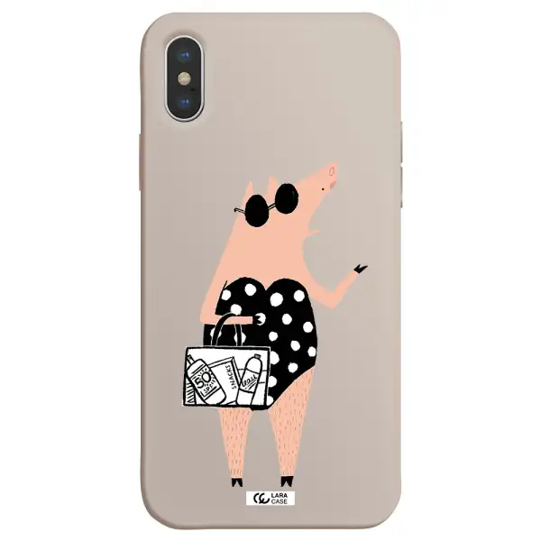 Lady Pig Apple iPhone XS Silicone Stone Case