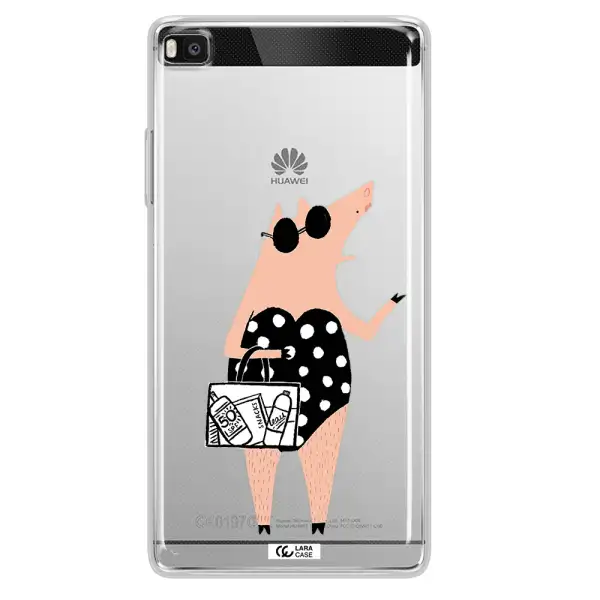 Lady Pig Huawei P8 Clear TPU Case