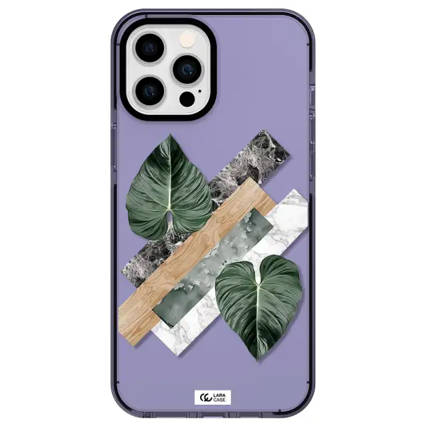 Tropical Leaves Apple iPhone 12 pro max impact Lilac Case