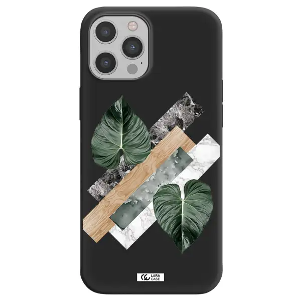 Tropical Leaves Apple iPhone 12 pro Silicone black Case