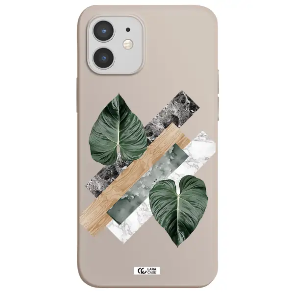 Tropical Leaves Apple iPhone 12 Silicone Stone Case