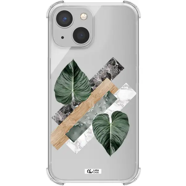 Tropical Leaves Apple iPhone 13 Clear PC Case