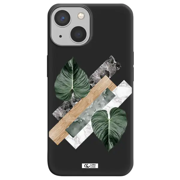 Tropical Leaves Apple iPhone 13 mini Silicone black Case