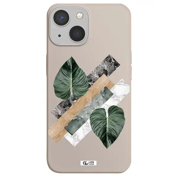 Tropical Leaves Apple iPhone 13 mini Silicone Stone Case