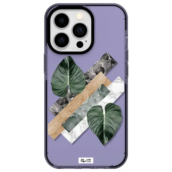 Tropical Leaves Apple iPhone 13 Pro impact Lilac Case