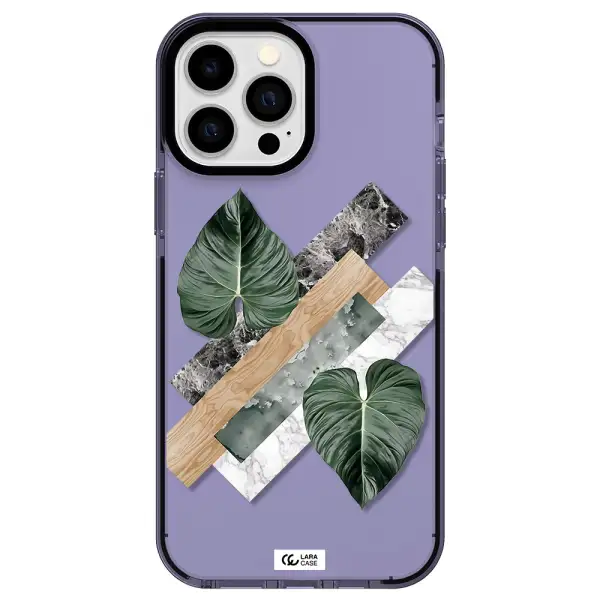 Tropical Leaves Apple iPhone 13 Pro Max impact Lilac Case
