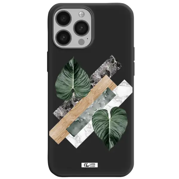 Tropical Leaves Apple iPhone 13 Pro Max Silicone black Case