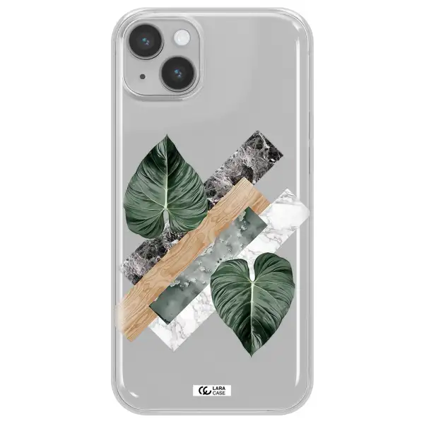 Tropical Leaves Apple iPhone 14 Clear TPU Case