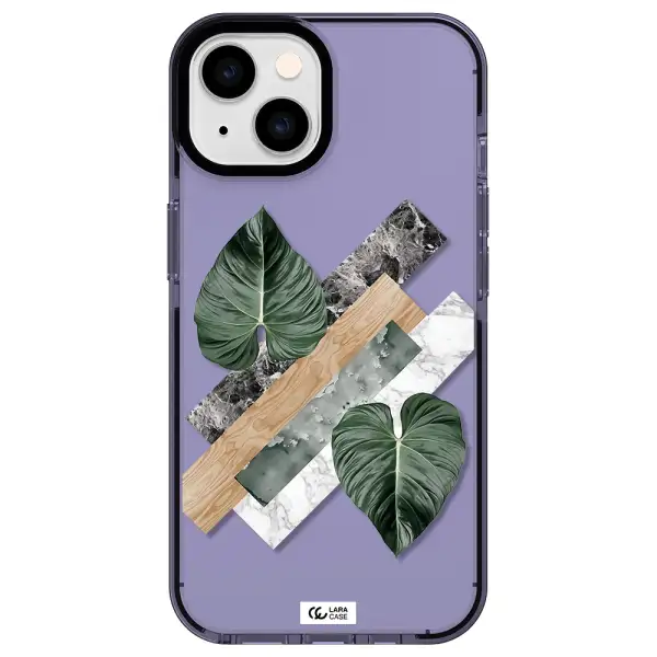 Tropical Leaves Apple iPhone 14 impact Lilac Case