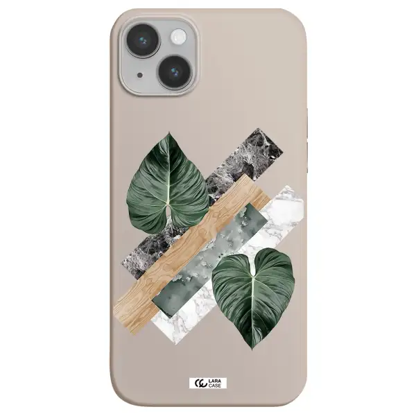 Tropical Leaves Apple iPhone 14 plus Silicone Stone Case