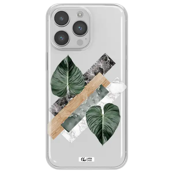 Tropical Leaves Apple iPhone 14 pro max Clear TPU Case