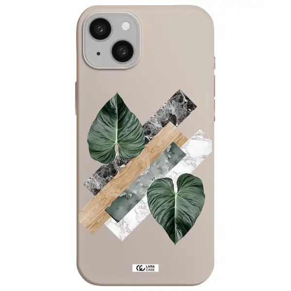 Tropical Leaves Apple iphone 15 plus Silicone Stone Case