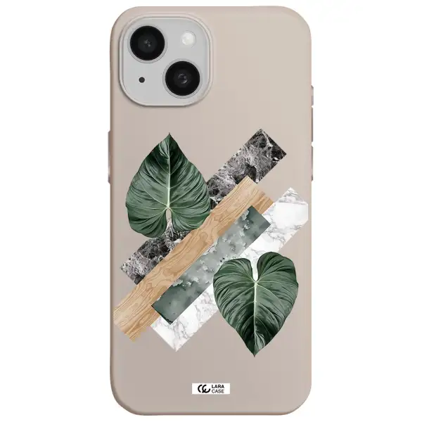 Tropical Leaves Apple iPhone 15 Silicone Stone Case