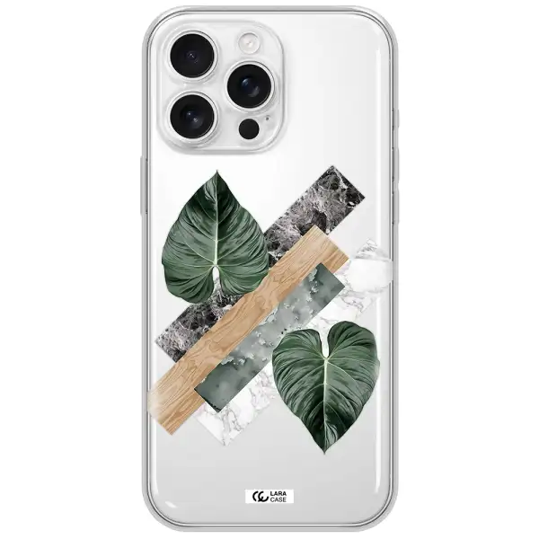 Tropical Leaves Apple Iphone 16 Pro Max Clear Tpu Case